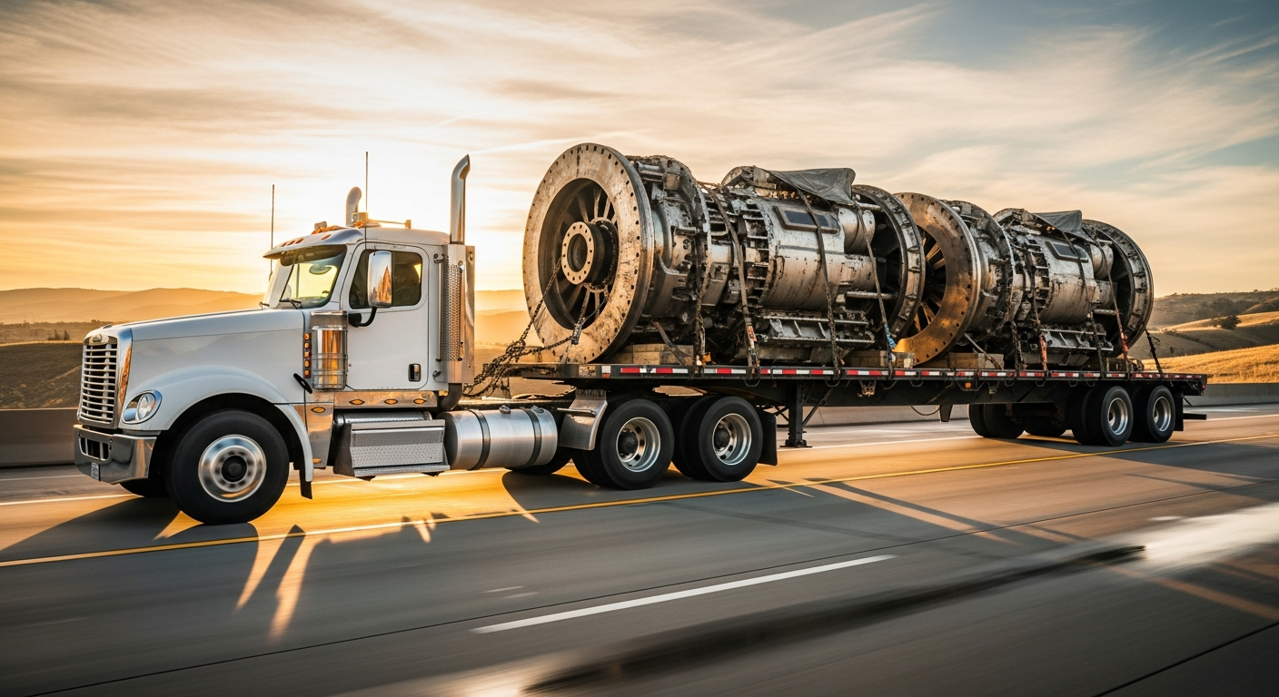 PSL flatbed semi-truck